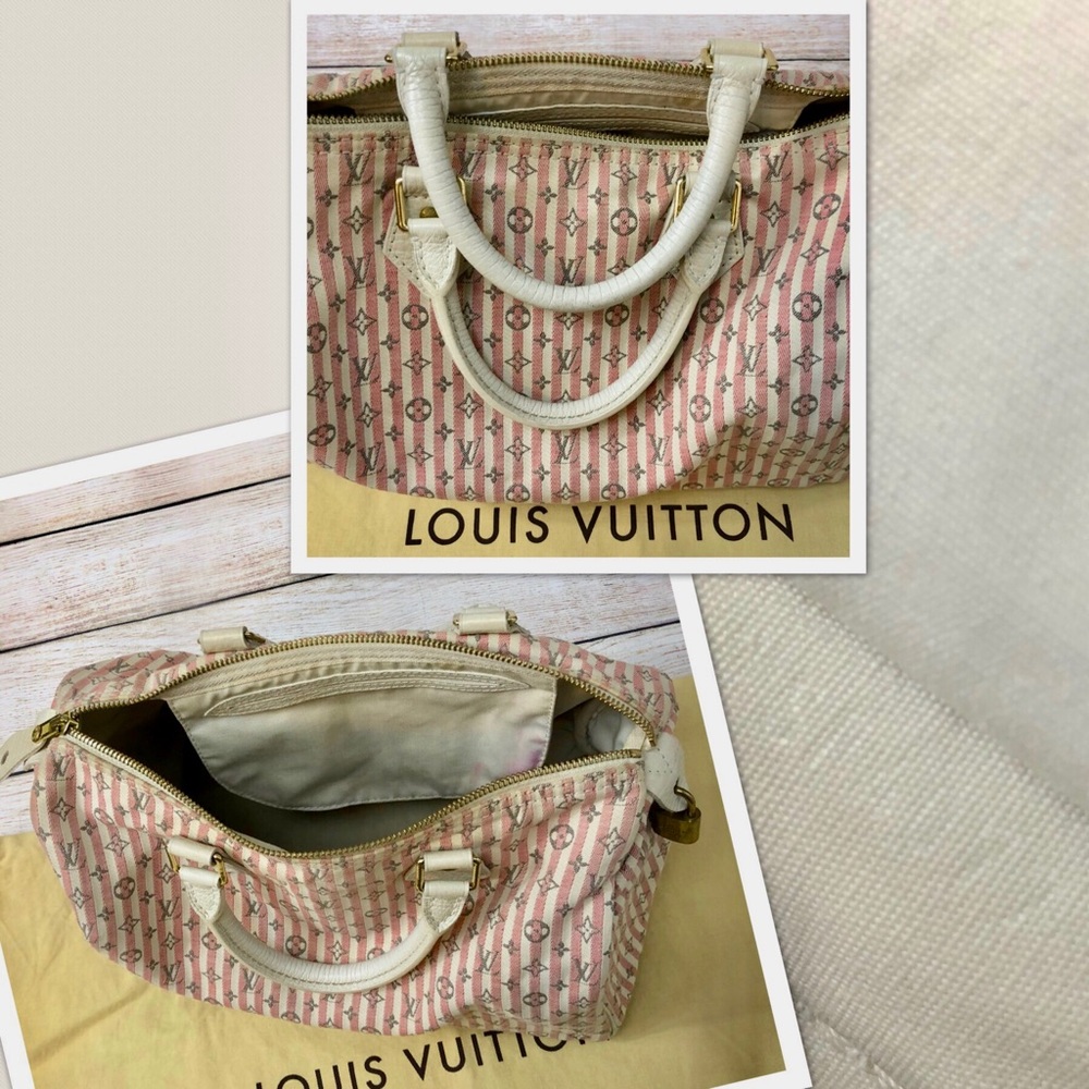 LOUIS VUITTON • Pink Stripe Speedy - Picture 5 of 8